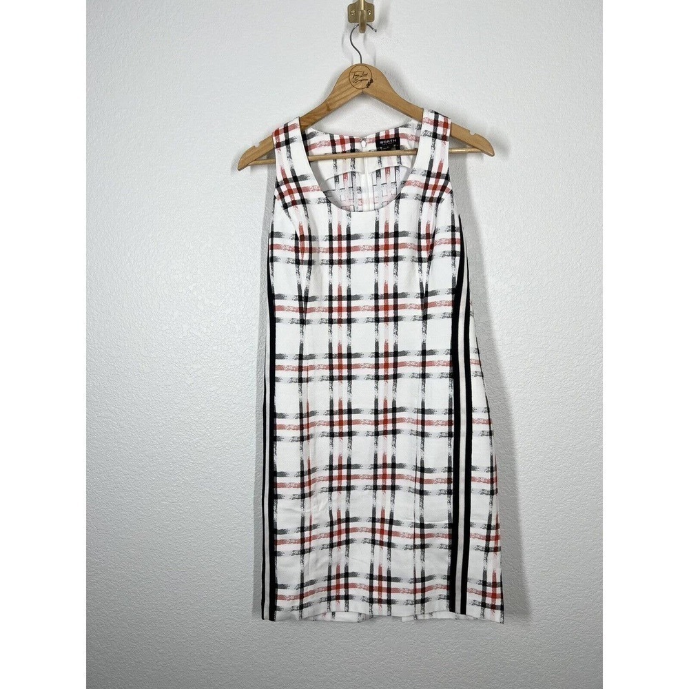 Worth New York Sleeveless Plaid Jacquard Sheath Dress